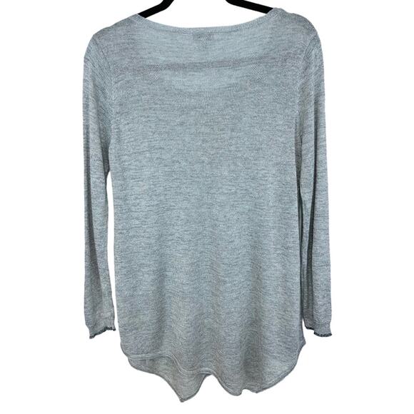 Joie Tambrel Asymmetrical Hem Sweater Silver M - Picture 11 of 13